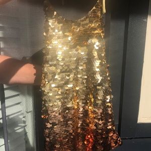 Gold Sequined Very Formal Halter Top
